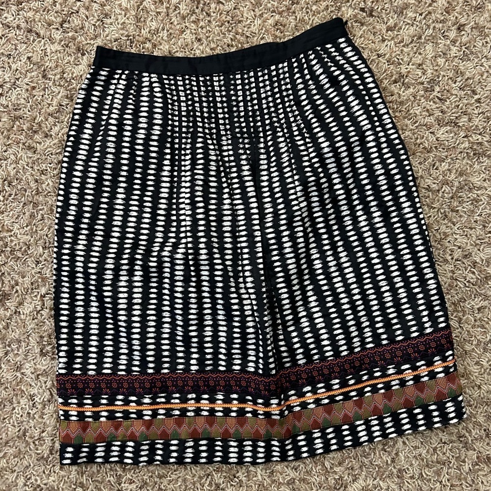 Anthropologie Edme & Esyllte Skirt Black Print, Size 6